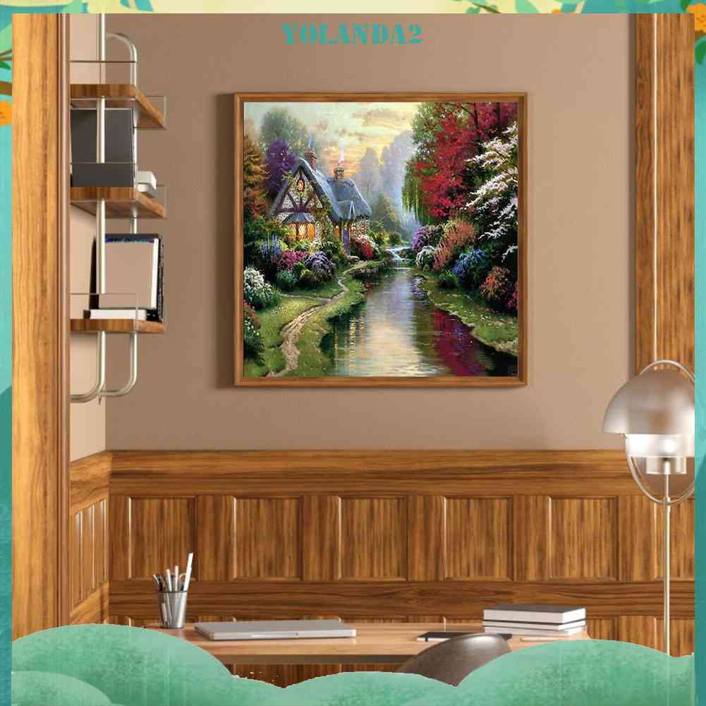 Bộ Tranh Đính Đá Tự Làm Toàn Diện Họa Tiết Phong Cảnh Trang Trí Phòng Ngủ