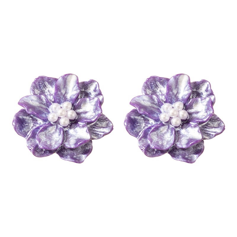 Khuyên Tai Hình Hoa Đính Ngọc Trai Nhân Tạo Thanh Lịch Cho Nữ