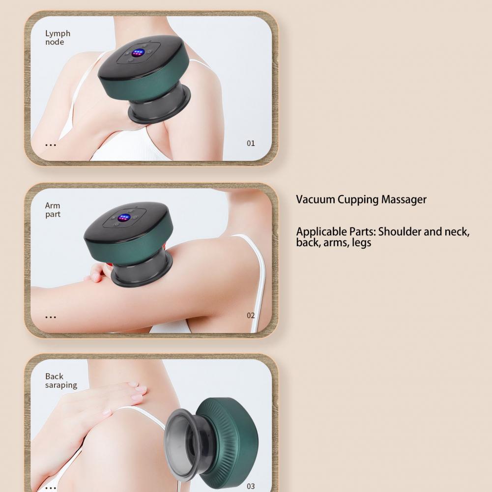 Điện Giác Hơi Massage Máy Thông Minh Làm Nóng 6 Cấp Độ Hút Sạc Chân Không Cạo Bộ Xanh SUNCOL