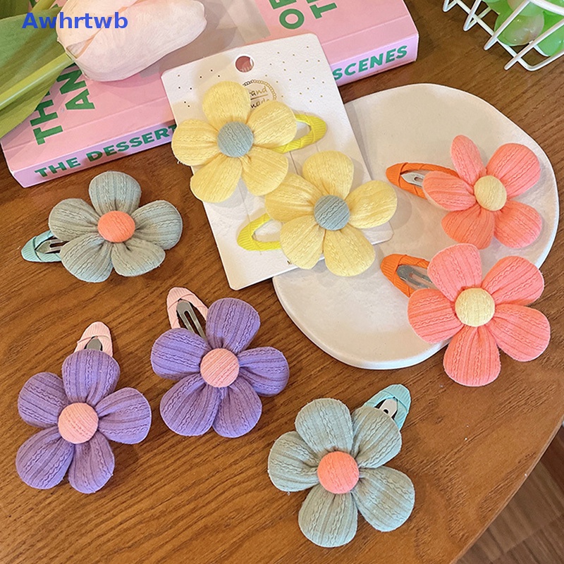 Awhrtwb Bộ 2 Mảnh Trẻ Em &amp;#Set 39 Kẹp Tóc Đính Hoa Vải Dễ Thương Cho Bé Gái Mới