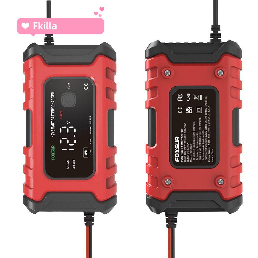 Bộ Sạc Pin Thông Minh Tự Động FKILLA5 Màn Hình LCD 12V 6A Cho Xe Hơi