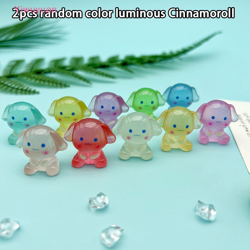 < Yiwuyuan > 2 Tượng Nhựa Phát Quang Mini Trang Trí Mới