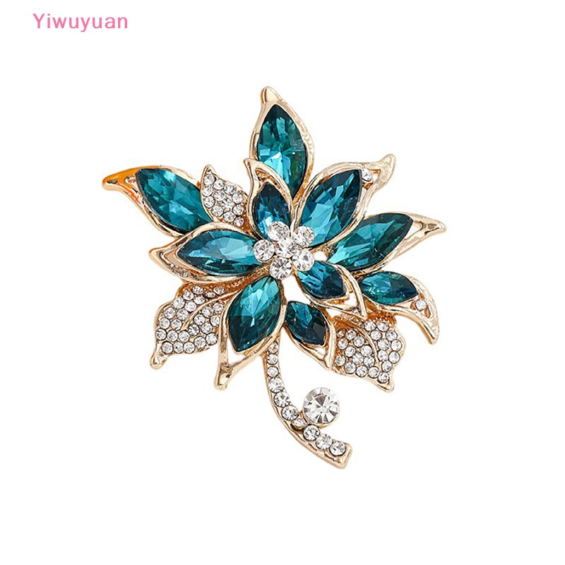 < Yiwuyuan > Ghim Cài Áo Khoác / Khăn Choàng / Mũ Hình Hoa Đính Đá Zircon Thanh Lịch Thời Trang Phù Hợp Với