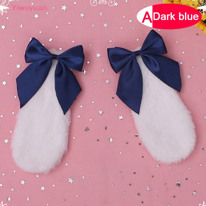 &lt; Yiwuyuan &gt; Kẹp Tóc Nơ Tai Thỏ Bông Dễ Thương Hóa Trang Lolita Mới