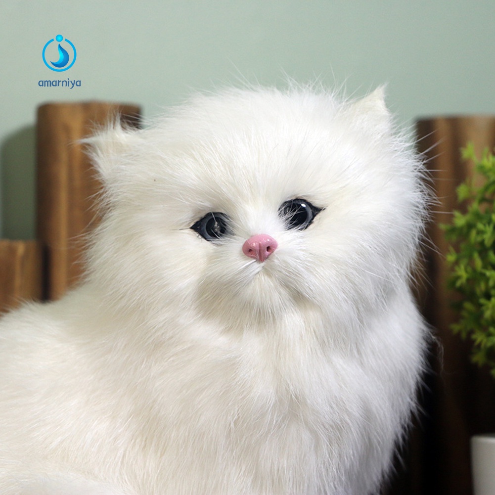 Mô Hình Chú Mèo Ba Tư Phối Lông Đáng Yêu Trang Trí Bàn Làm Việc