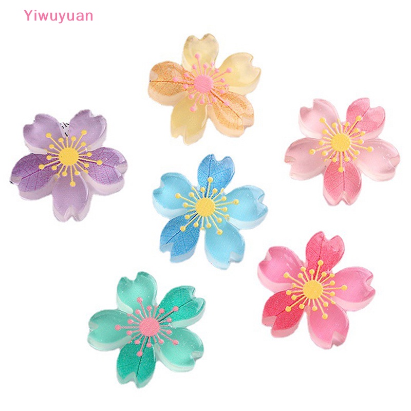 Bộ 10 Bông Hoa Anh Đào Nhựa Resin 27MM Tự Trang Trí Điện Thoại Mới