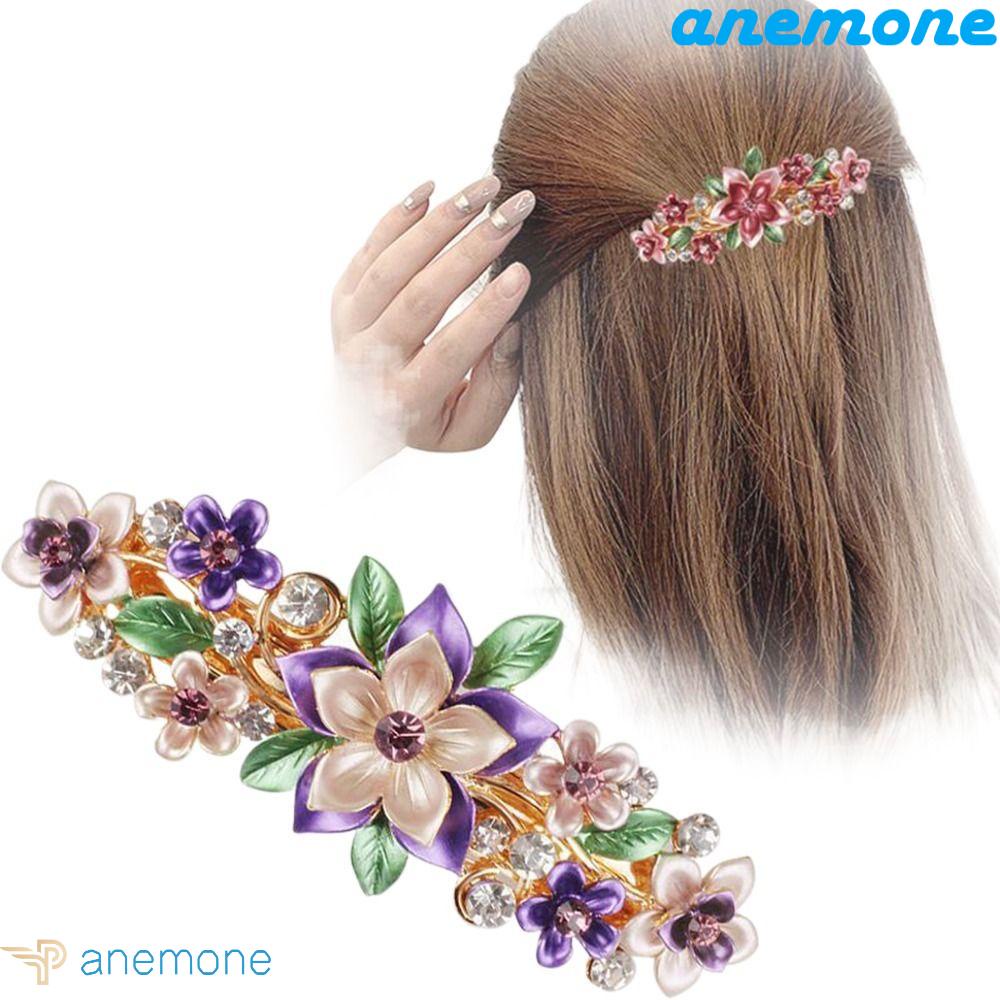 Kẹp Tóc Đuôi Ngựa Cỡ Lớn Họa Tiết Hoa Lấp Lánh Tinh Tế Thời Trang Cho Nữ Giá Đỡ
