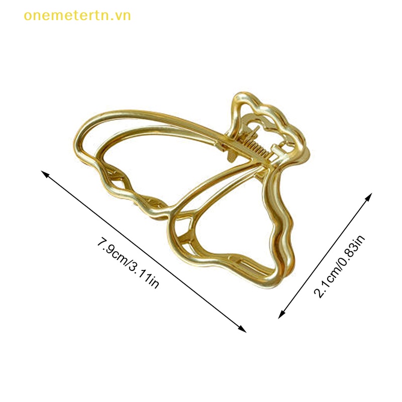 Kẹp Tóc Hình Bướm Bằng Kim Loại Màu Vàng Phong Cách Vintage Thanh Lịch