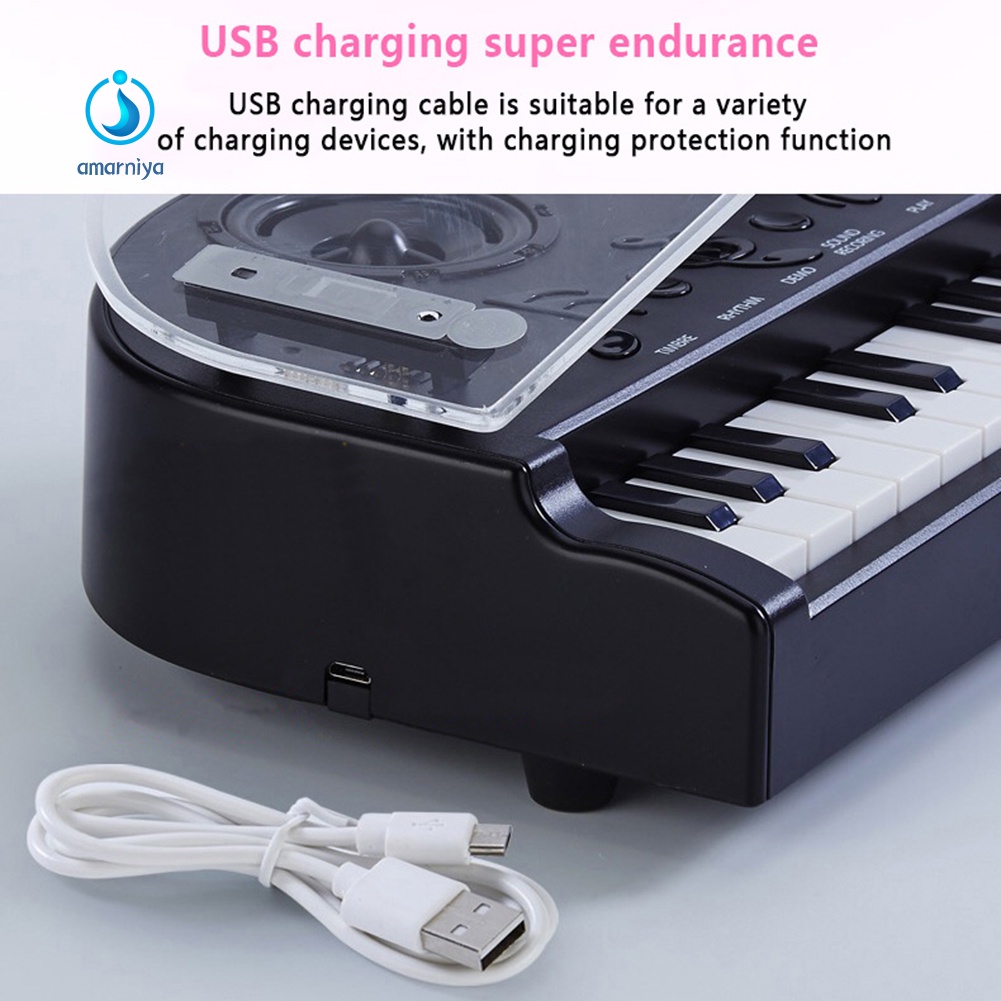 Đồ Chơi Đàn Piano Mini Cảm Ứng Giọng Nói Độ Phân Giải Cao Sạc USB Cho Bé