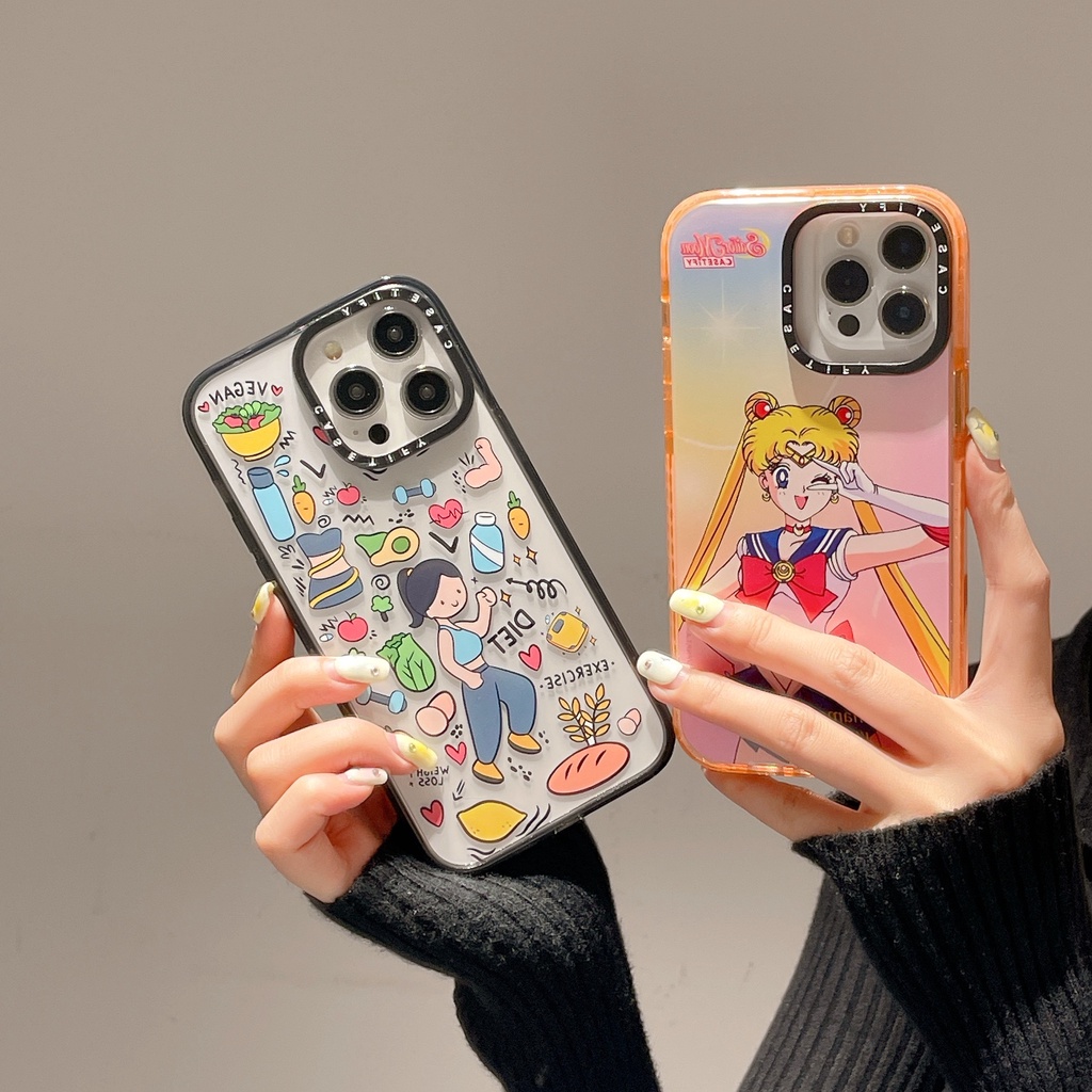 Ốp Điện Thoại Acrylic Cứng Hình Thủy Thủ Mặt Trăng Cho iPhone 15 14 13 12 11 Pro Max Plus