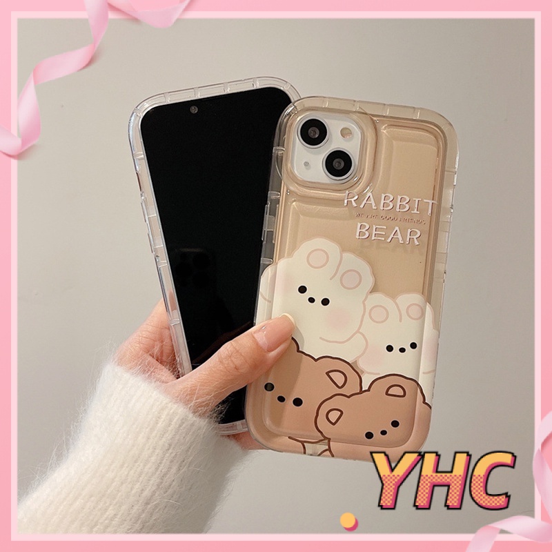 Ốp Lưng iPhone Hoạt hình gấu con, chó con, thỏ trắng, túi khí chống rơi, vỏ mềm giảm chấn trong suốt Cho Iphone 6 / 6S / 6splus / se / 7 / 7plus / 8 / 8plus / X / xs / xsmax / 11 / 12 / 13 / 14 / Plus / pro max-724