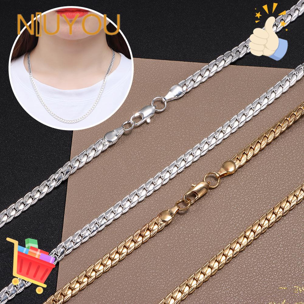 Giày Thể Thao Nam NIUYOU 18K|Vòng cổ Mạ Bạc Phong Cách Hiphop Cá Tính 20 "
