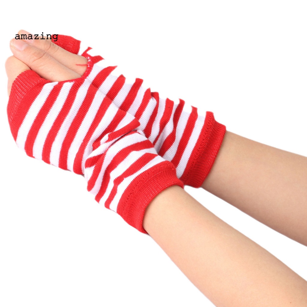 1 Đôi Găng Tay Dệt Kim Hở Ngón Thời Trang Unisex