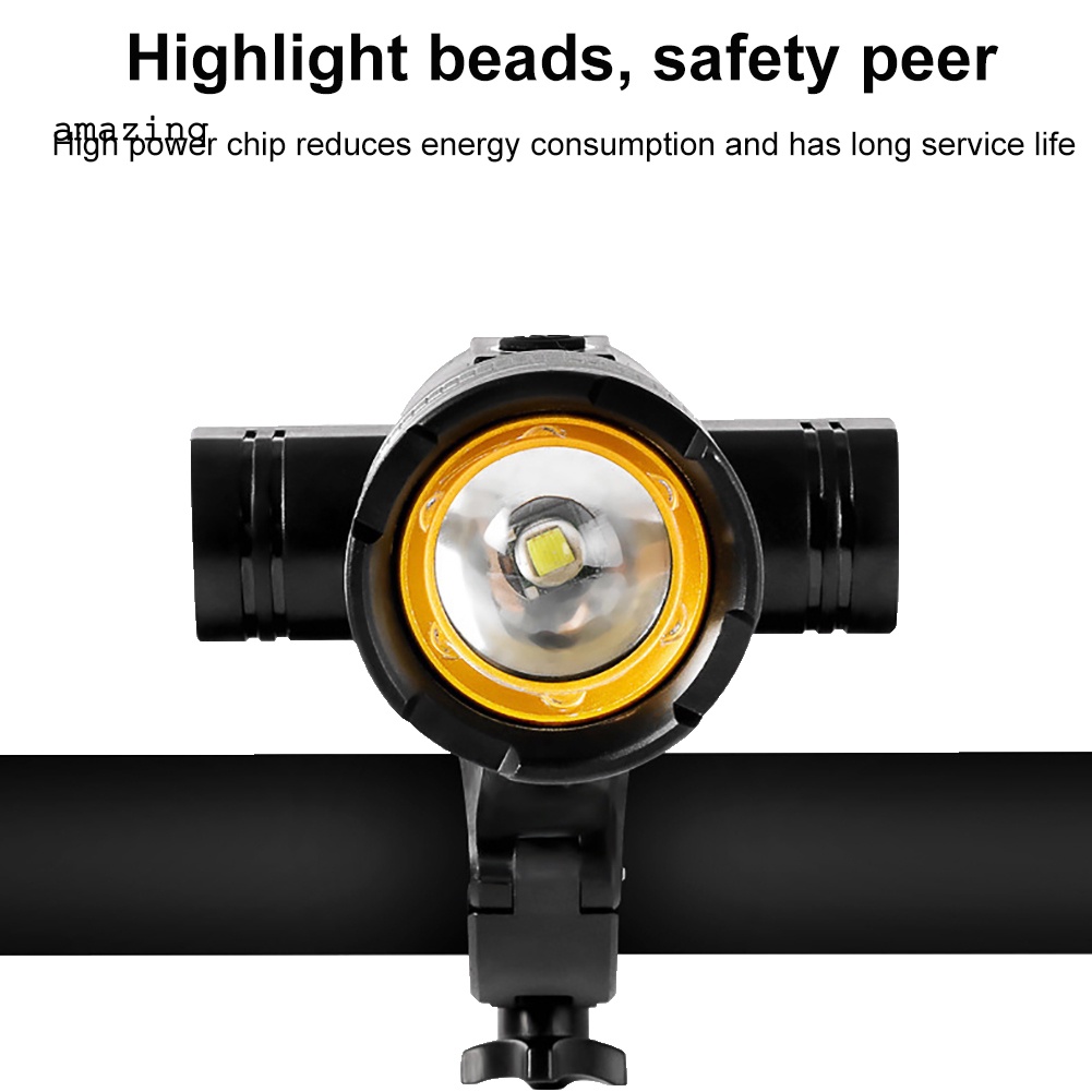 Đèn Pha LED Sạc USB Chống Thấm Nước An Toàn Dành Cho Xe Đạp