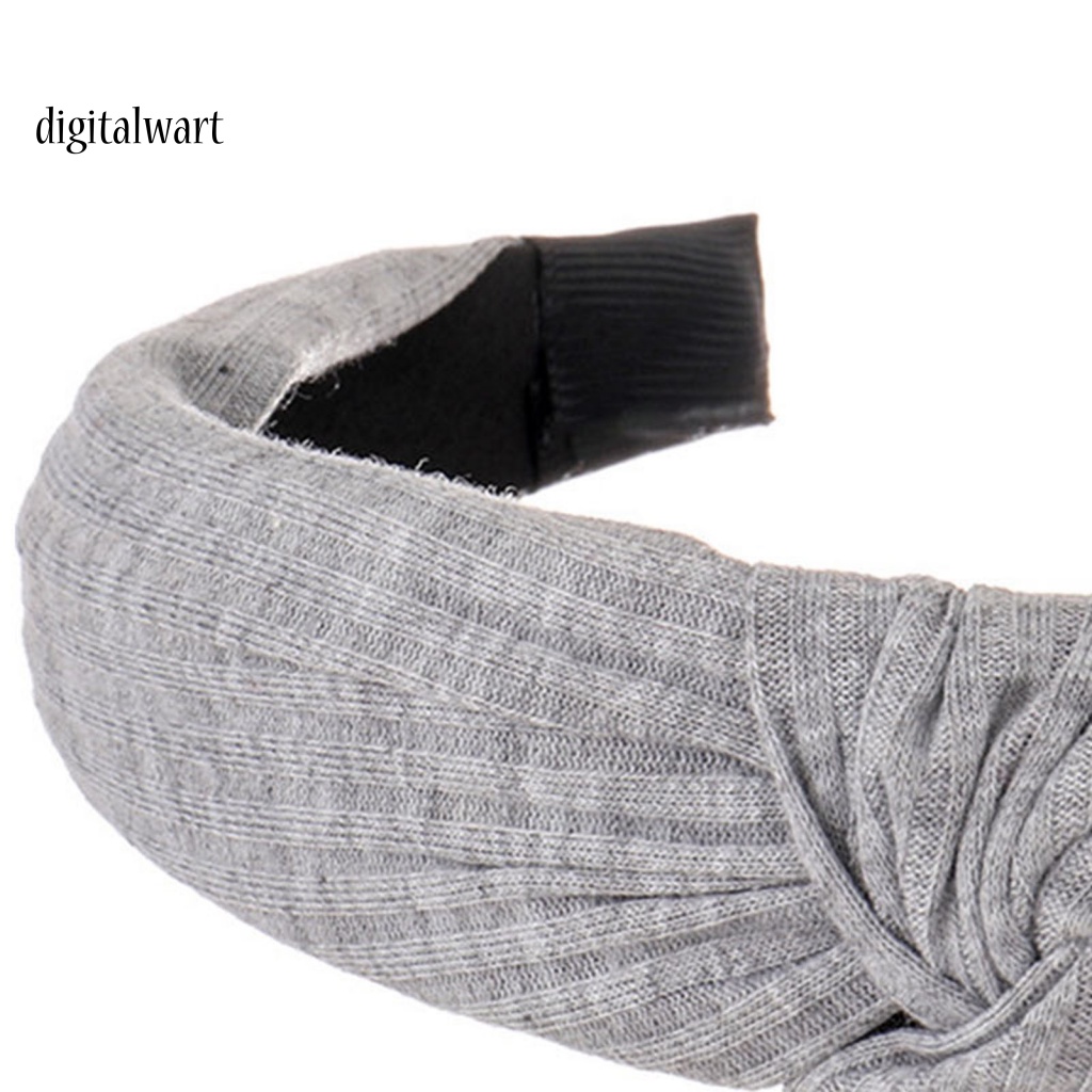 Kỹ Thuật Số| Băng Đô Cài Tóc Dệt Kim Co Giãn Chống Trượt Màu Sắc Đơn Giản Thời Trang Cho Nữ