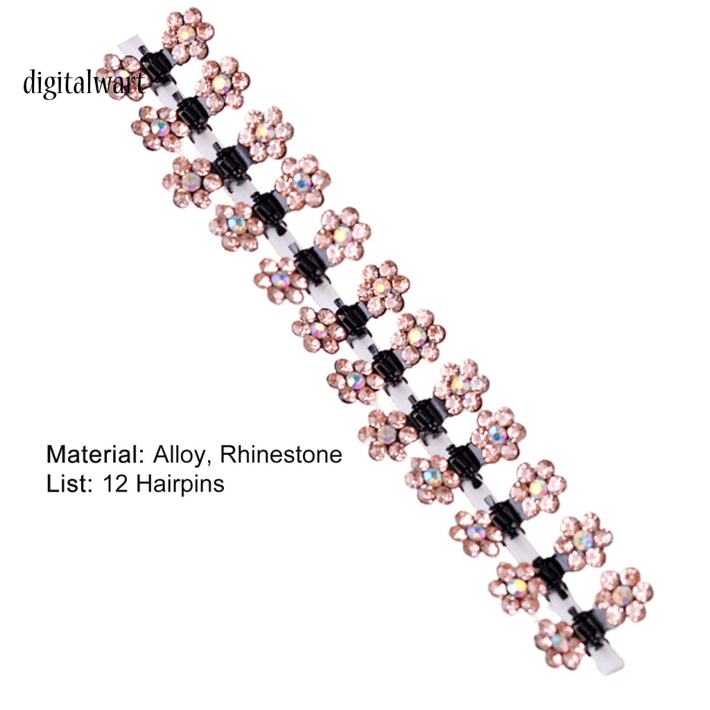 Kỹ Thuật Số| Set 12 Kẹp Tóc Đính Đá Thời Trang Cho Nữ