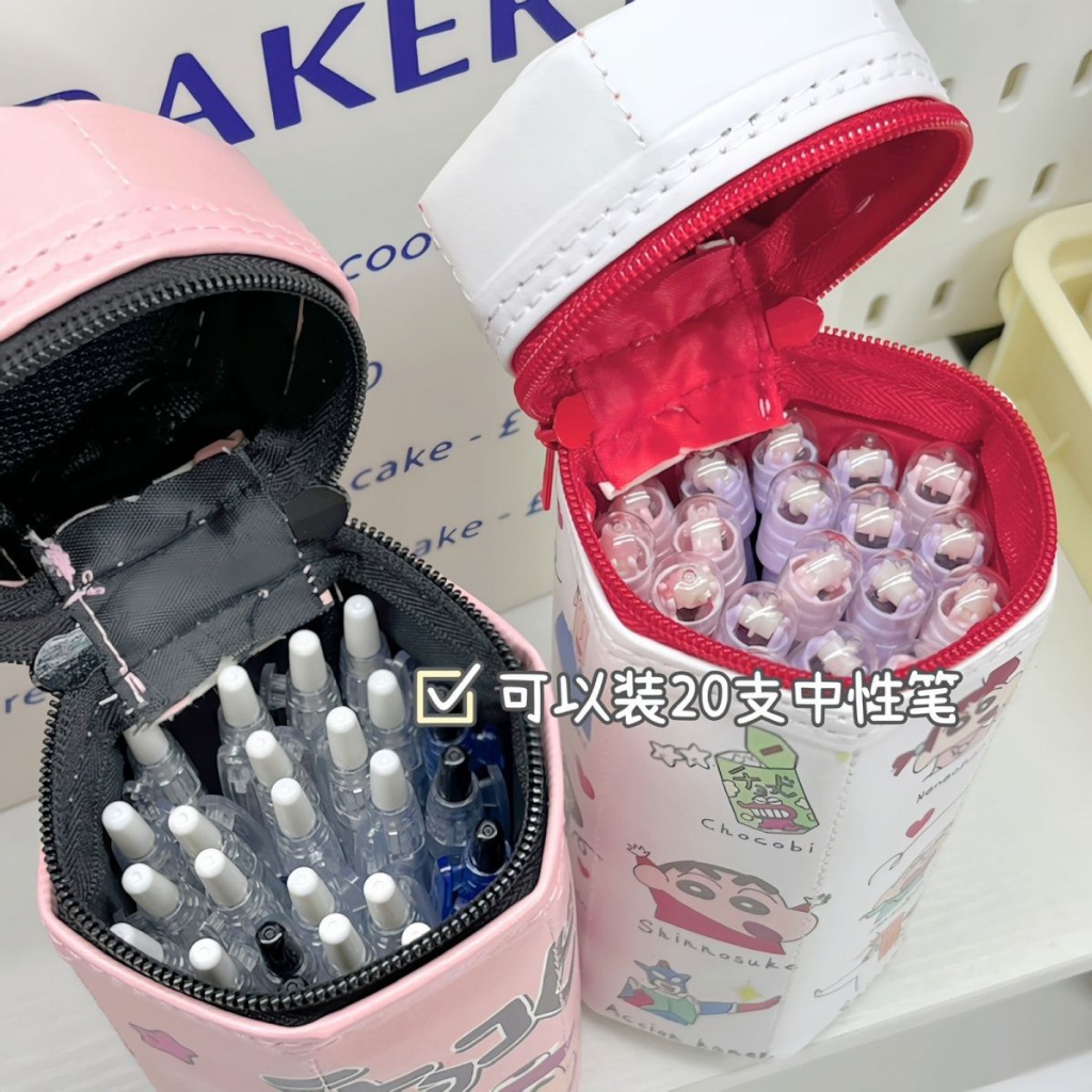 Bóp Viết Hình Lục Giác / Cá Sấu / Cậu Bé Bút Chì Shin-Chan Dễ Thương Sáng Tạo Sức Chứa Lớn Có Khóa Kéo