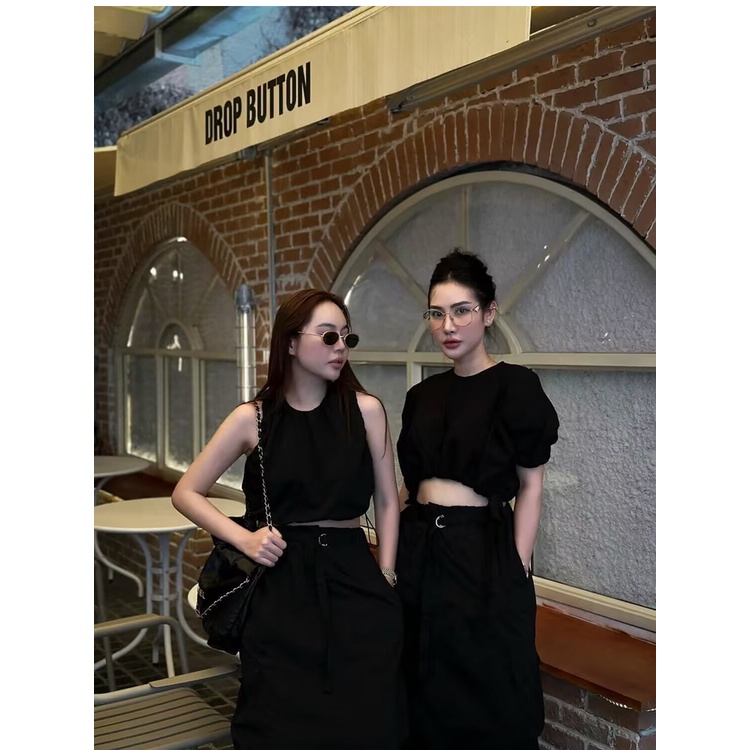 Set Áo Sát Nách Cổ Tròn Màu Trơn Và Chân Váy Lưng Cao Thời Trang Zara Mùa Hè 232667212 2646212