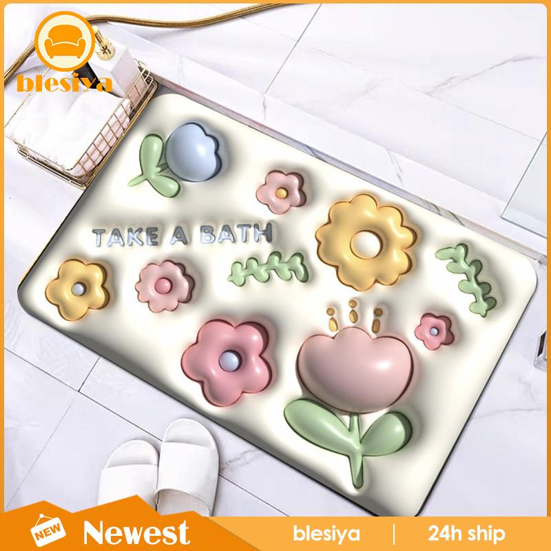 Thảm lót cửa chùi chân Mềm Mại Chống Trượt In Họa Tiết Hoa 3D Dành Cho Phòng Tắm / Nhà Bếp