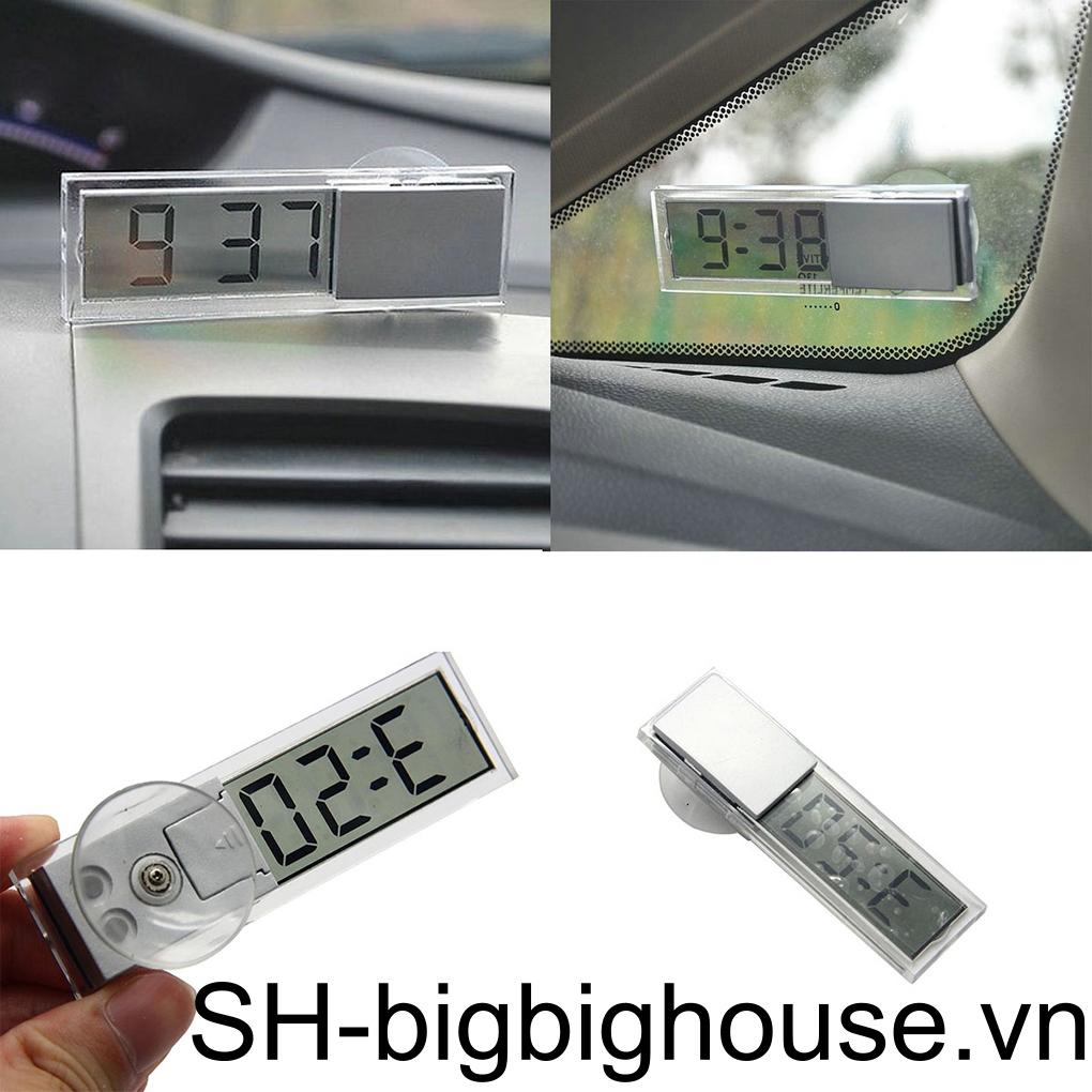 Đồng Hồ Kỹ Thuật Số Trong Suốt Thiết Kế Hút Chân Không Gắn Kính Chắn Gió Xe Hơi