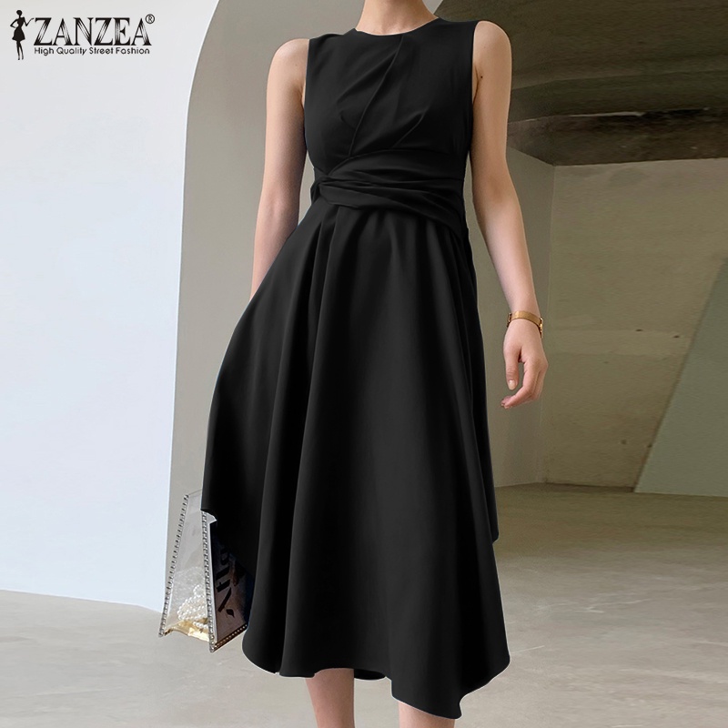 Đầm ZANZEA không tay cổ tròn thời trang quyến rũ