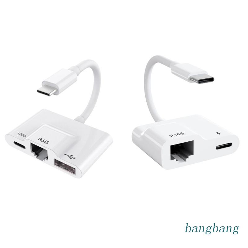 Thiết Bị Chuyển Đổi USB Type C Sang Ethernet USB OTG RJ45 10 / 100Mbps Với Cổng Sạc 60W Cho Thunderbol