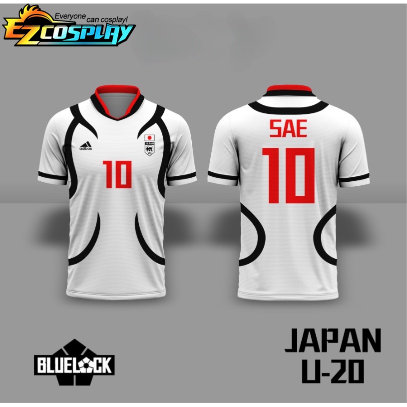 Áo Đồng Phục Bóng Đá Jersey Anime Nhật Bản Lock Itoshi Ryusei Shido U20 Màu Trắng Cho Nam Và Nữ