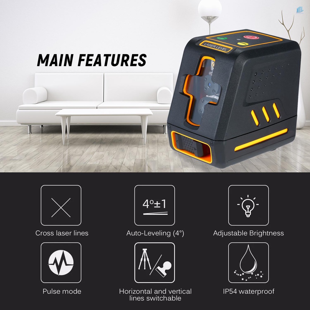 Máy Đo Bằng Laser Chuyên Nghiệp Tự Cân Bằng Ngang Và Dọc Tự Động Có Thể Điều Chỉnh Độ Sáng Red B