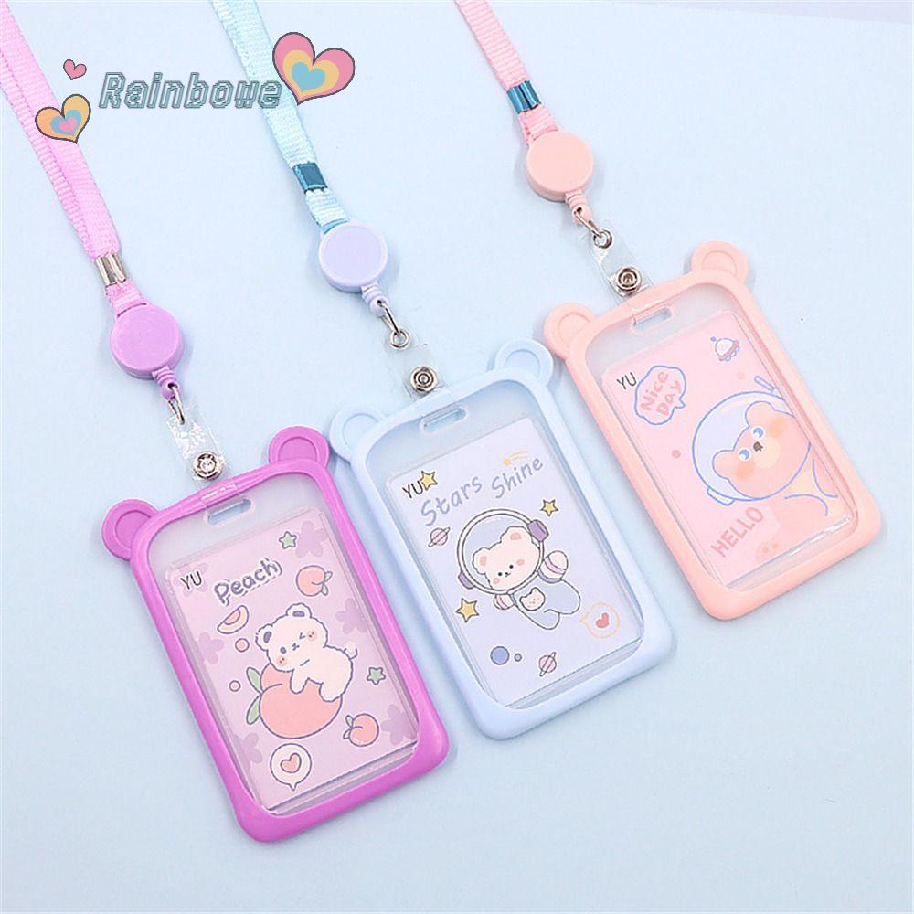 1 Vỏ Bọc Thẻ Ngân Hàng / Tiền Xu Màu Cầu Vồng Có Dây Rút Tiện Dụng Ốp