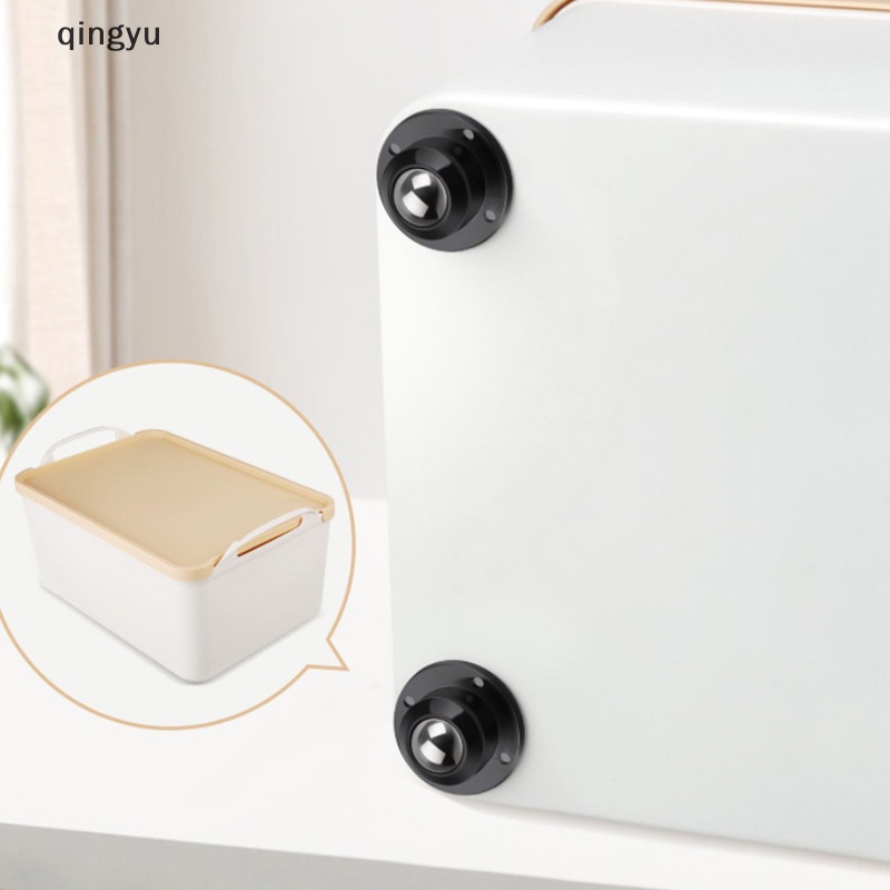 Bánh Xe Ròng Rọc Xoay 360 Độ Mini Bằng Thép Không Gỉ Tự Dính Thông Dụng Cho Đồ Nội Thất