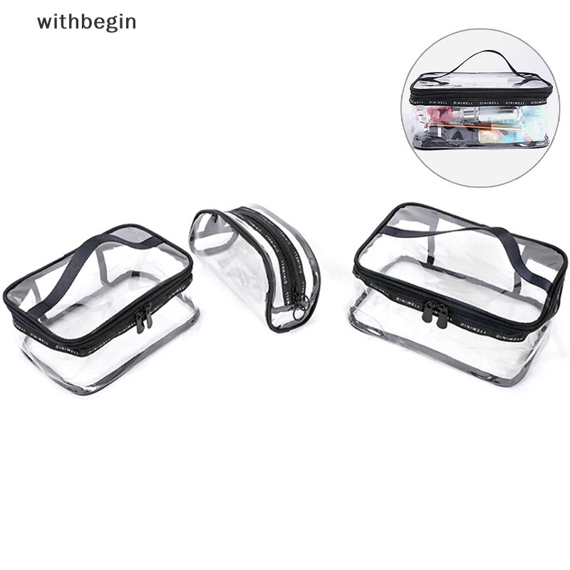 Túi Đựng Mỹ Phẩm / Đồ Vệ Sinh Cá Nhân Bằng PVC Trong Suốt Có Khóa Kéo Tiện Dụng Mang Theo Du