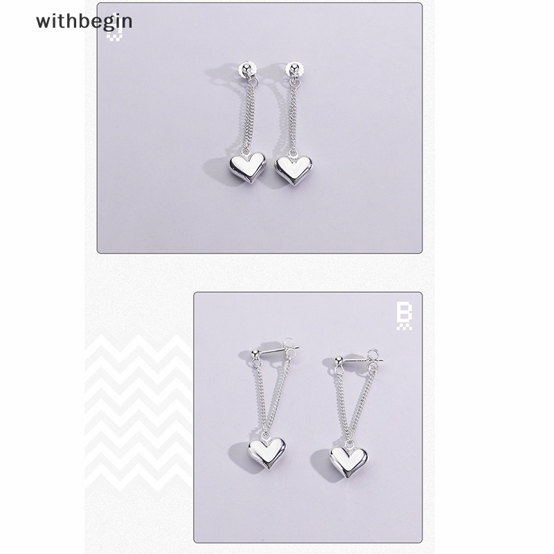 Bông Tai Mạ Bạc Hình Trái Tim Phối Tua Rua Phong Cách Cổ Điển Thời Trang Chống Dị Ứng Cho Nữ