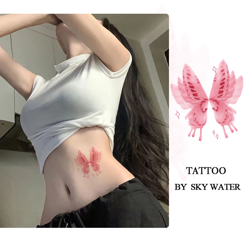 Hình Xăm Dán Cánh Tay Chống Thấm Nước Lâu Trôi Hình Bướm Nhiều Màu Sắc Lãng Mạn