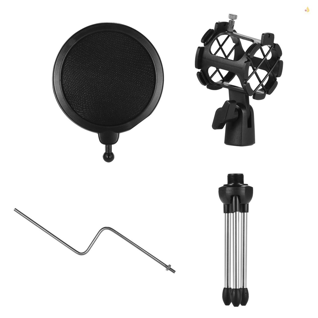 Giá Đỡ Micro Mini Để Bàn + Giá Đỡ Chống Sốc + Bộ Lọc Pop Chuyên Dụng Cho Studio Thu Âm Phát Trực Tuyến