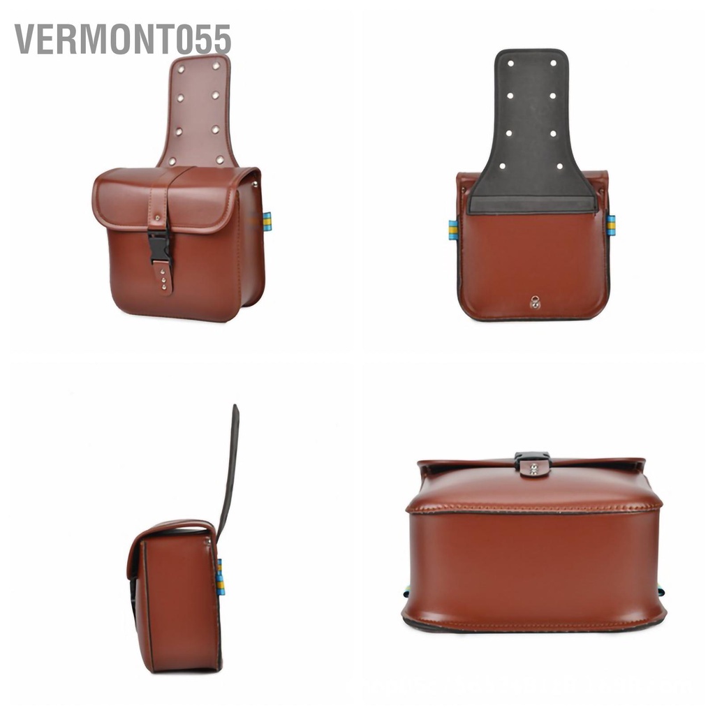 Vermont055 1 Xe Máy Bên Túi Da PU Chống Thấm Nước Saddlebag Sửa Đổi Treo