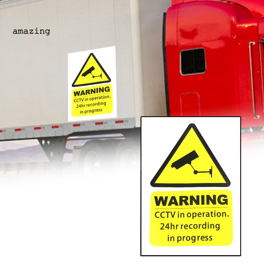 Set 5 Miếng Dán Hình Biển Báo CCTV Chống Nước 100Mmx150Mm Cho Xe Hơi