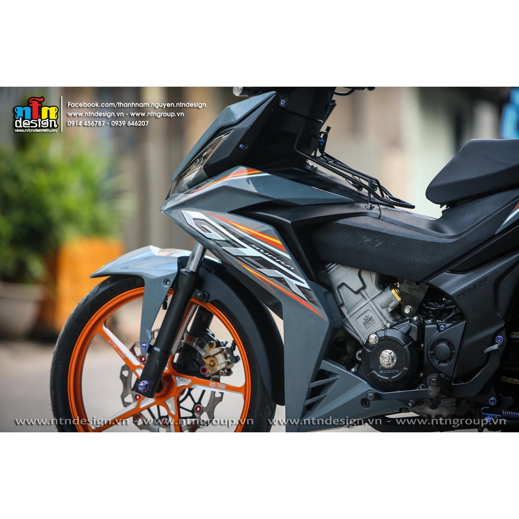 Tem rời Winner V1 xám xi măng - mẫu GTR cam đen siêu chất - không bay màu