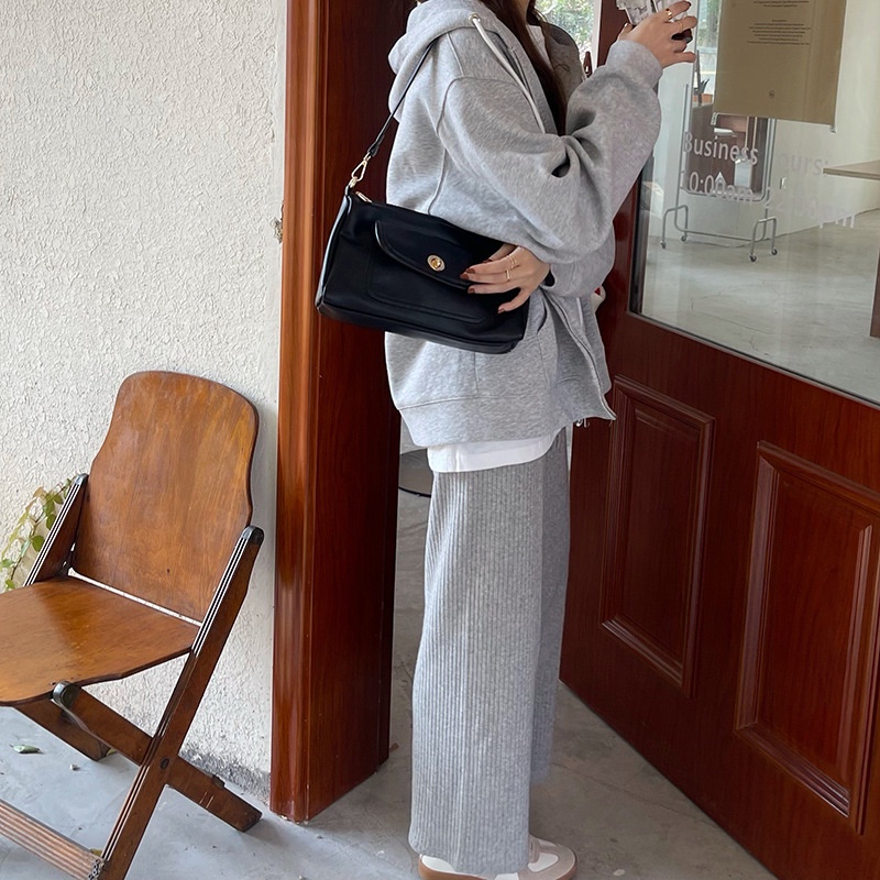 Túi đeo dưới cánh tay Hình Vuông Cỡ Lớn Màu Cà Phê Phong Cách Cổ Điển Thời Trang Cho Nữ