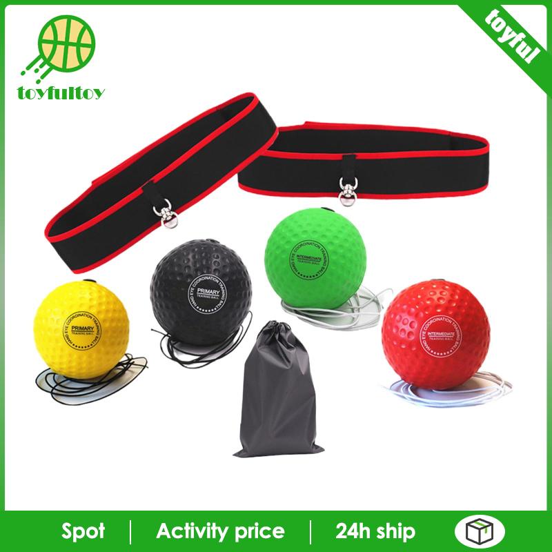 Set Băng Đô + Bóng Tập Boxing / Thể Hình Tại Nhà Màu Đỏ Đen