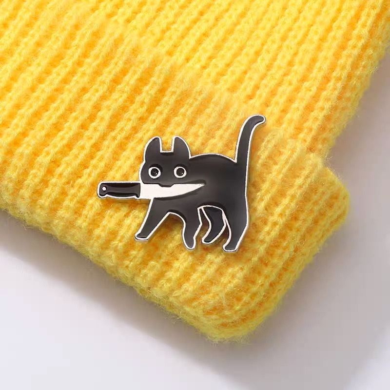 Cute Kitten Creative Cute and Funny Alloy Brooch Badge Male and Female Decoration for Students