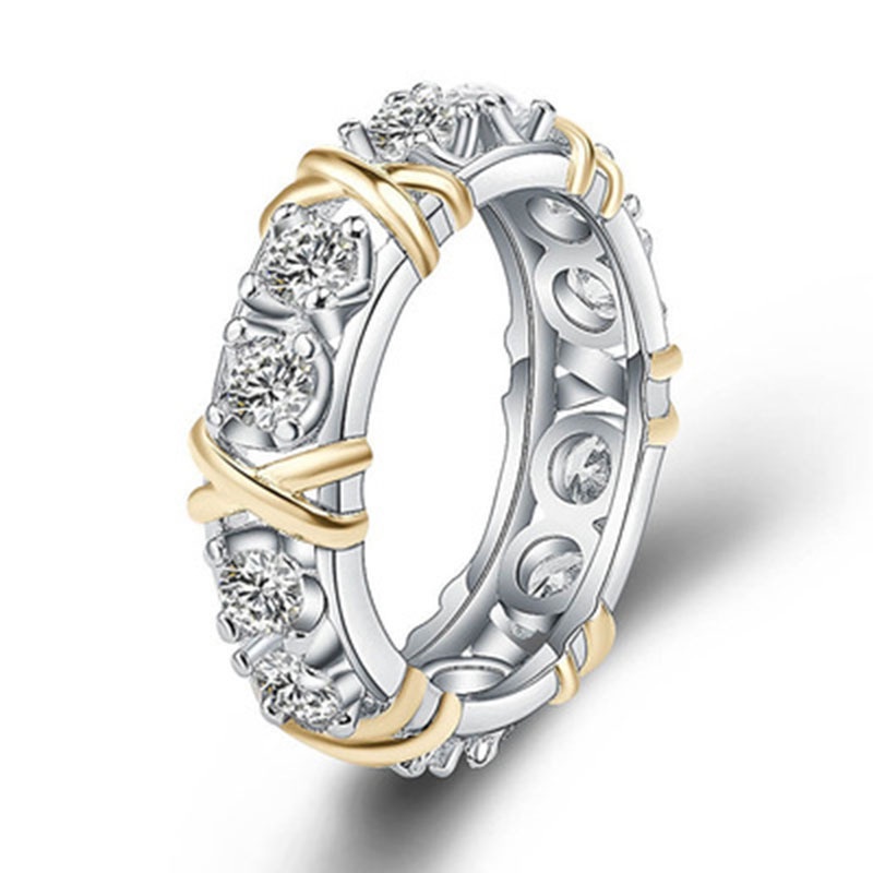 Nhẫn Mạ Vàng Đính Đá Zircon Sang Trọng Thời Trang
