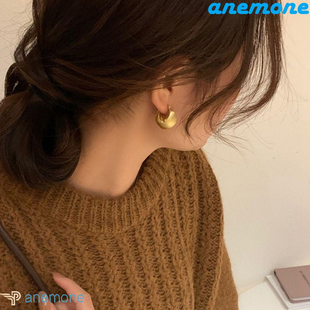 Khuyên Tai Kim Loại Mặt Nhám Hình Chữ U Phong Cách Hàn Quốc Thời Trang Cho Nữ