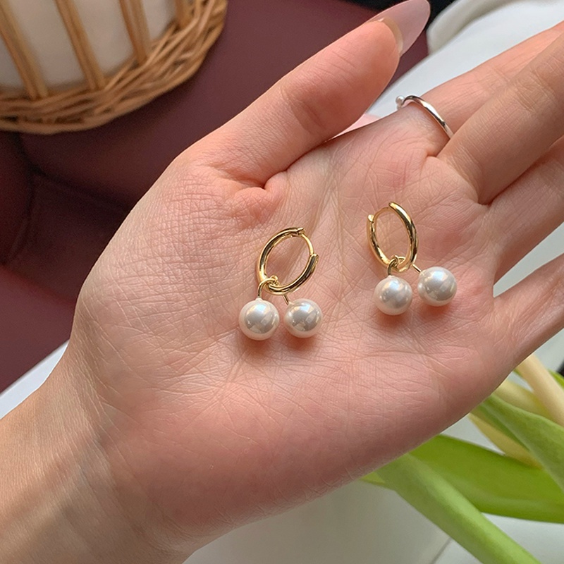 Bông Tai Đính Ngọc Trai Sang Trọng Phong Cách Pháp Cổ Điển Thời Trang Cho Nữ