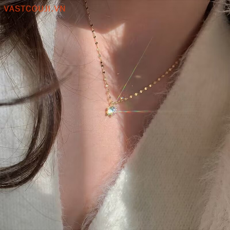 Vastji Vòng cổ Đính Đá Zircon Đơn Giản Thời Trang Dành Cho Nữ