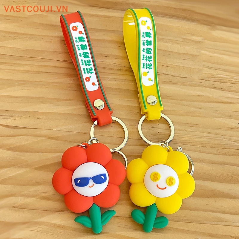 Móc Khóa Nhựa Mềm Hình Hoa Hướng Dương VASTJI