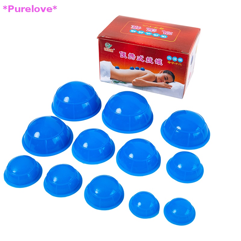 Bộ 12 Cốc Giác Hơi Mát Xa Chân Không Bằng Silicon Chuyên Dụng Mới