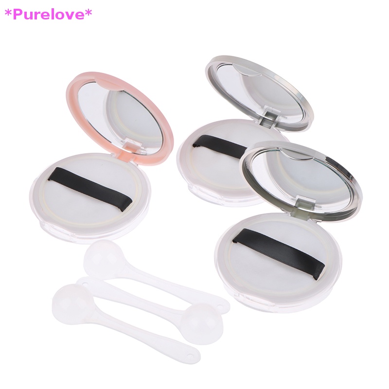 Hộp Nhựa Đựng Phấn Trang Điểm Kèm Muỗng Và Mút Xốp Tiện Dụng Mới