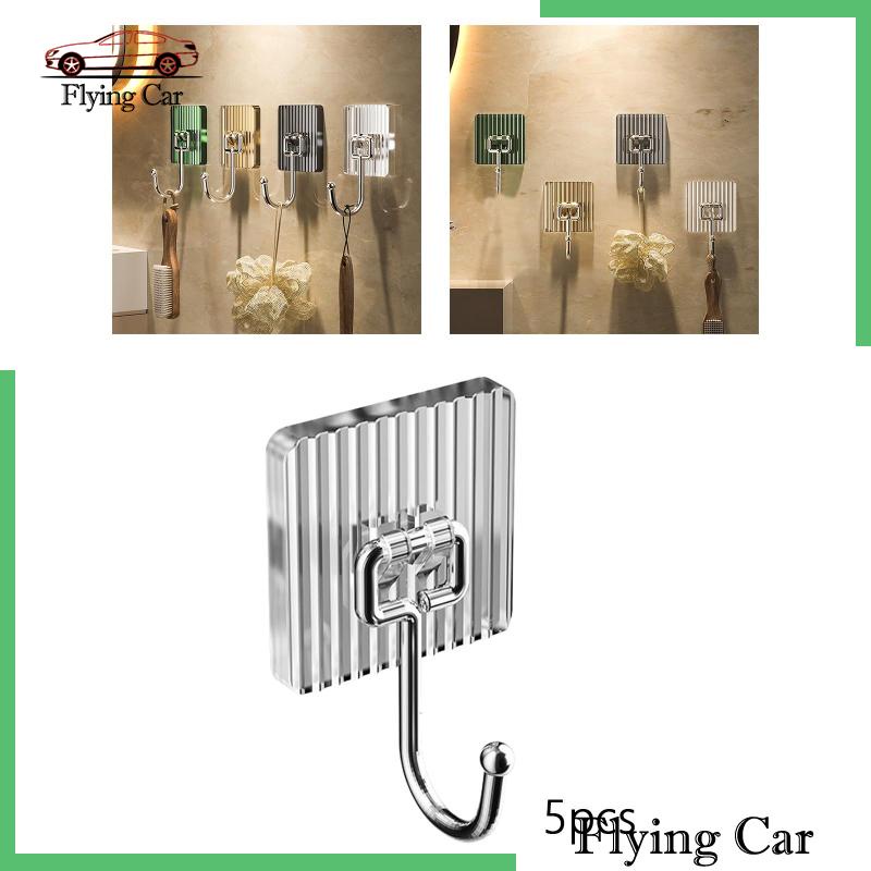 Set 2 5 Móc Treo Đồ Gắn Tường Bằng Acrylic Đa Ứng Dụng Cho Nhà Bếp Nhà Tắm