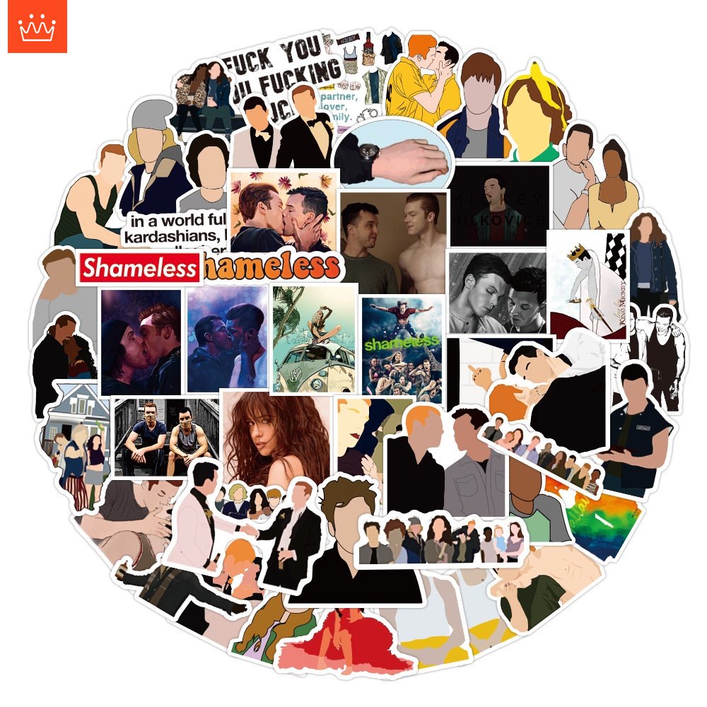 J· Hình Dán Chống Nước Shameless Phim Truyền Hình Mỹ Mũ Bảo Hiểm Máy Tính Xách Tay Hành Lý Dán Thiết Lập, 50 tờ