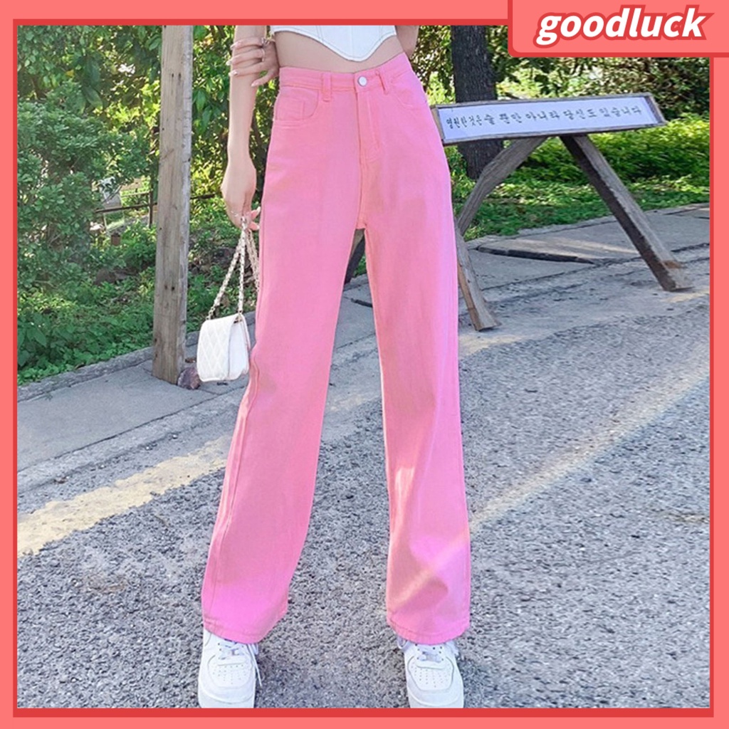 Quần Ống Rộng Lưng Cao Phối Khóa Kéo Thời Trang Xuân Thu Cho Nữ